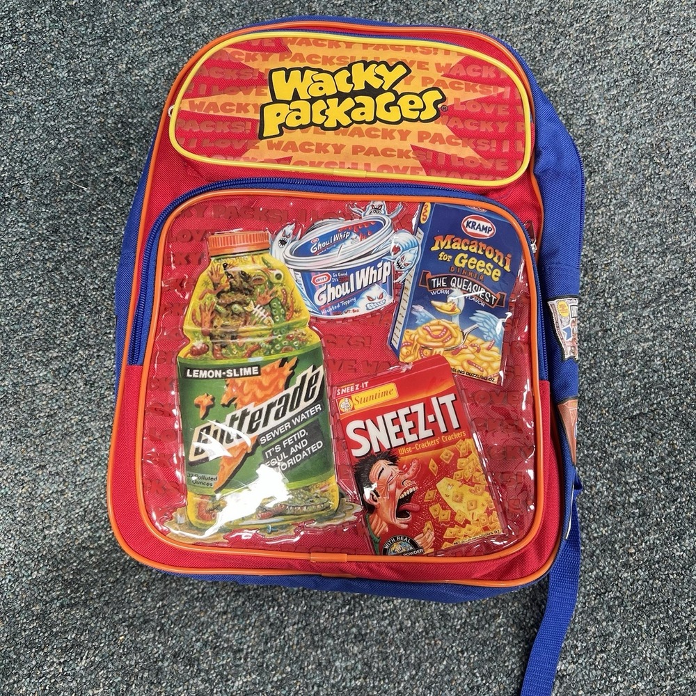 Wacky Packages Backpack Retro Novelty Food Graphics School Bag 2006